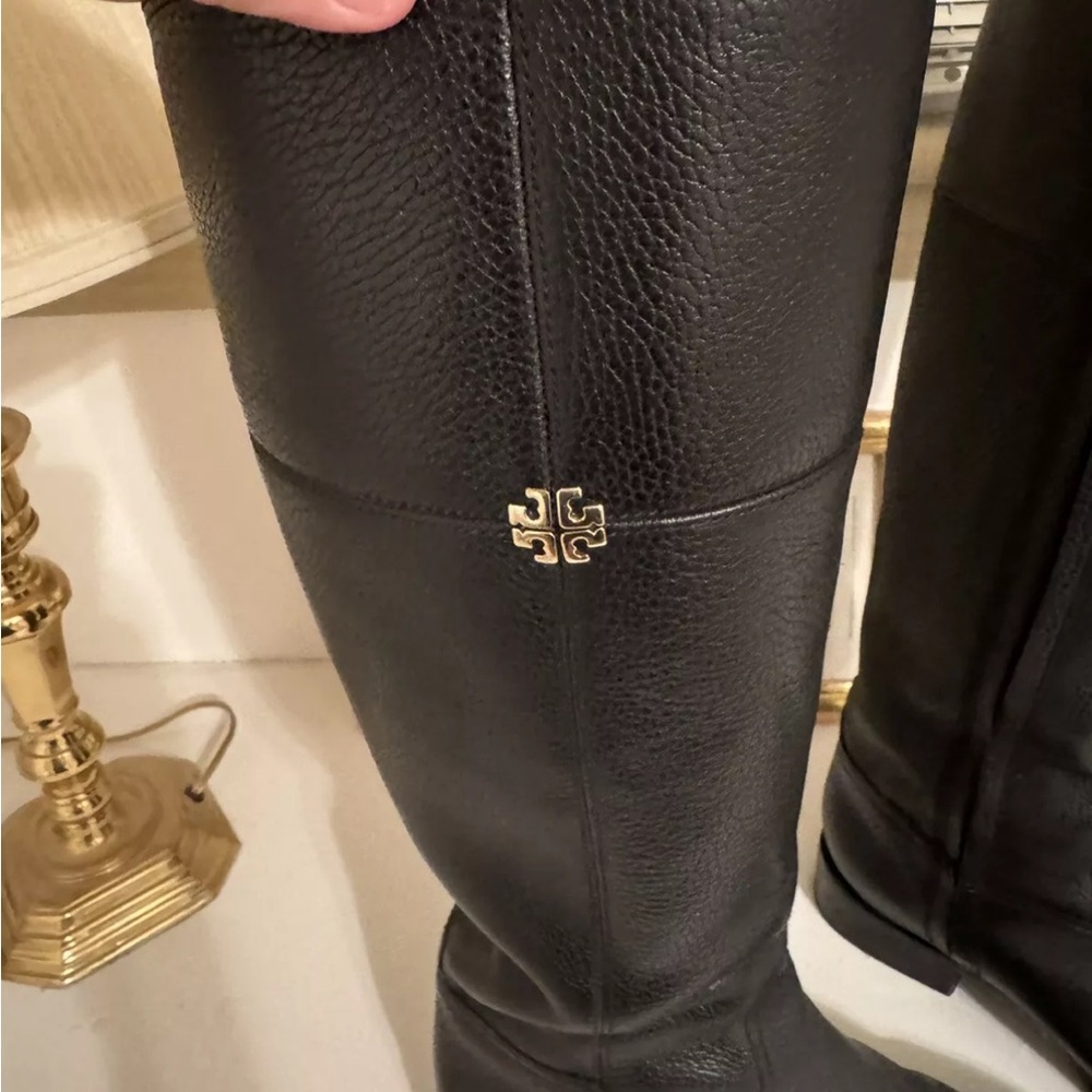 Tory Burch Black Leather Knee-High Boots